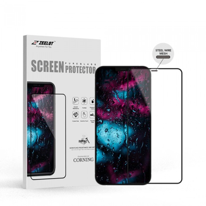 CƯỜNG LỰC IPHONE 12 / 12 PRO ZEELOT ENTIRE VIEW STEEL WIRE HD CLEAR PUREGLASS